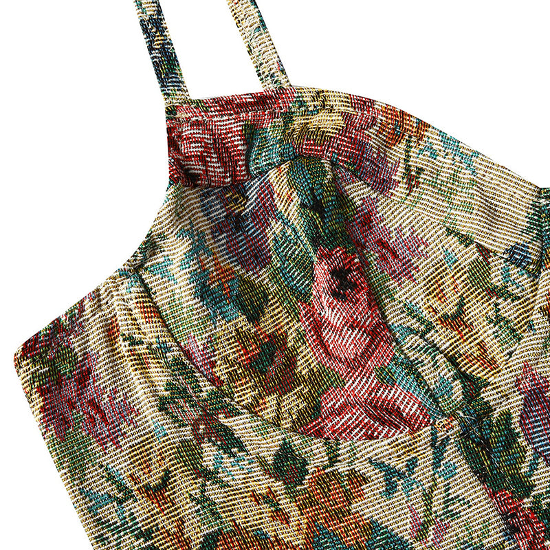 Floral Bustier Crop Top, Milkmaid Overbust Corset