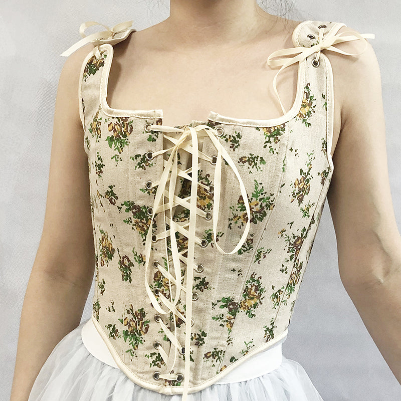 Fairy Medieval Milkmaid Corset, Renaissance Prom Dress Corset
