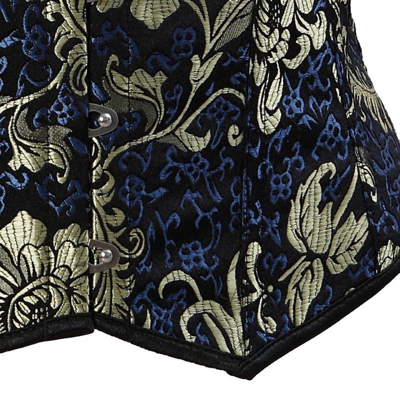 Floral Embroidery Corset Top, Renaissance Underbust Vintage Corset