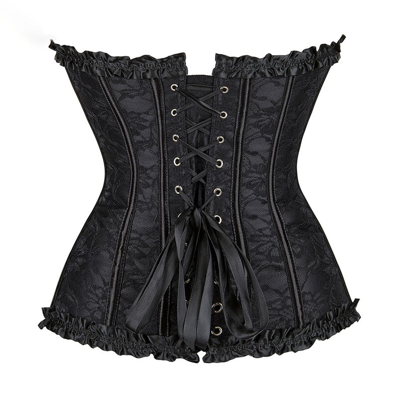 Floral Renaissance Overbust Corset Ren Faire Gothic, Lace up Corset