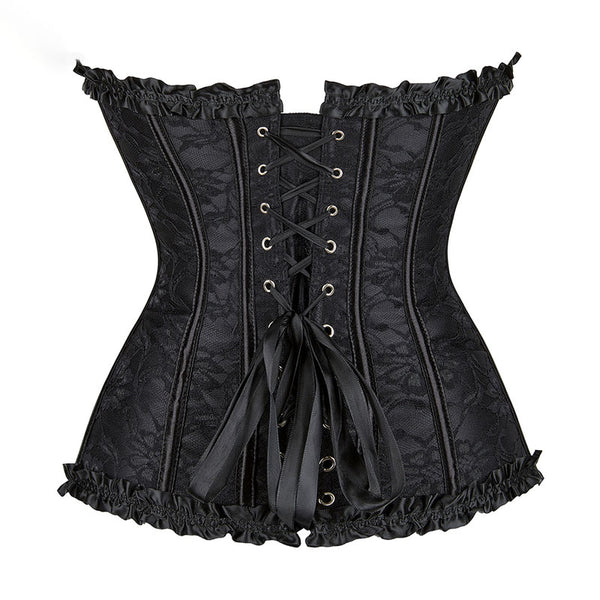 Floral Renaissance Overbust Corset Ren Faire Gothic, Lace up Corset