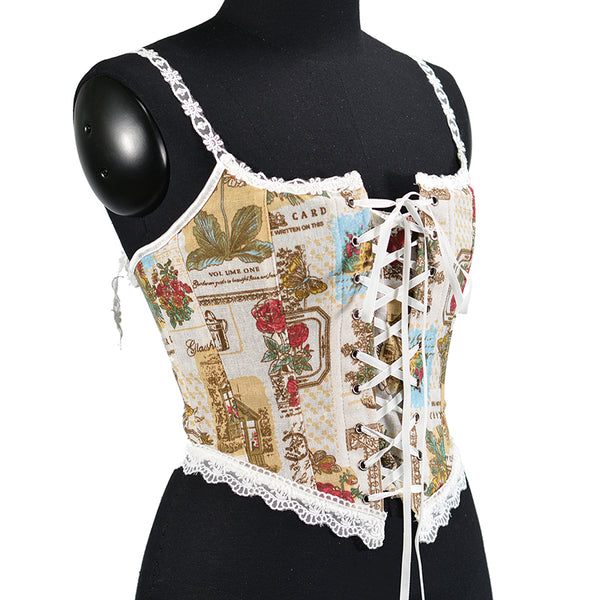 Floral Tapestry Overbust Corset Top