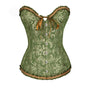 Green Renaissance Floral Overbust Lace up Corset
