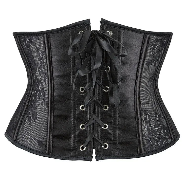 Floral Renaissance Underbust Corset, Steampunk Goth Pirate Corset,