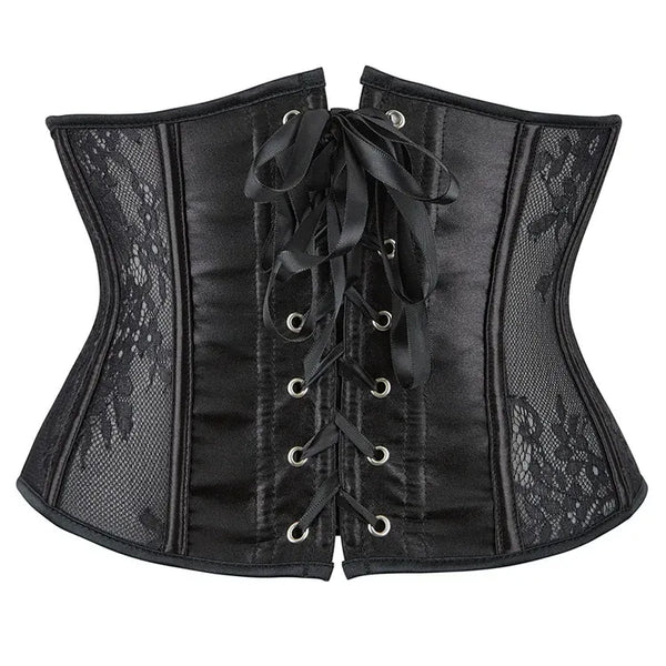 Floral Renaissance Underbust Corset, Steampunk Goth Pirate Corset,