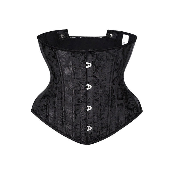 Renaissance Underbust Black Corset – Victorian Vintage Gothic Corset, Medieval Lace-Up Women's Corset