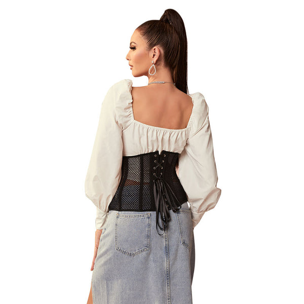 Medieval Renaissance Black Corset, Victorian Underbust Pirate Corset,