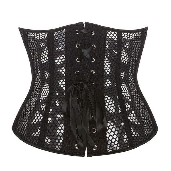 Medieval Renaissance Black Corset, Victorian Underbust Pirate Corset,