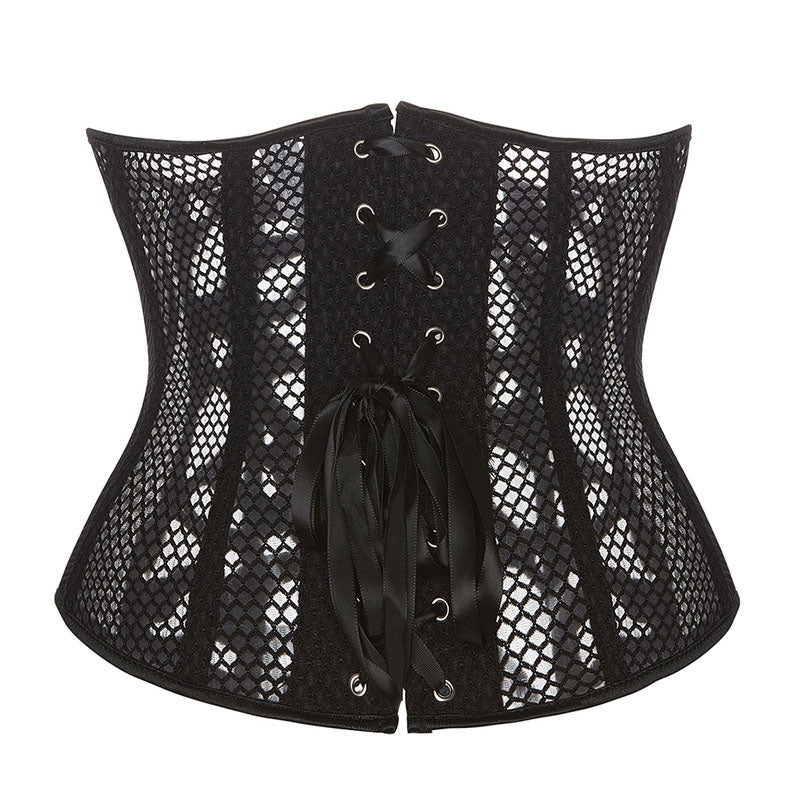 Medieval Renaissance Black Corset, Victorian Underbust Pirate Corset,