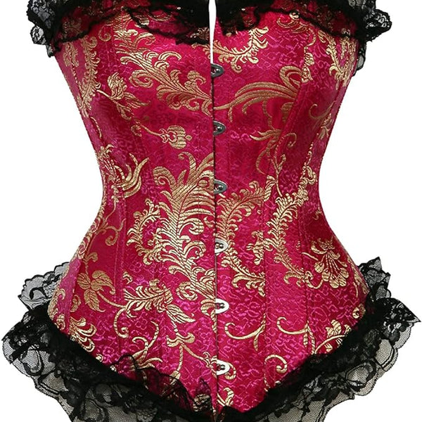 Medieval Renaissance Lace Corset, Floral Lace Plus Size Corset,