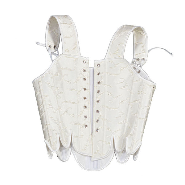 Medieval Renaissance Overbust Corset Floral Lace up Vintage Corset Top,