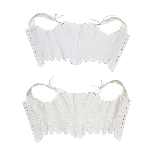 Medieval Renaissance Overbust Corset Floral Lace up Vintage Corset Top,