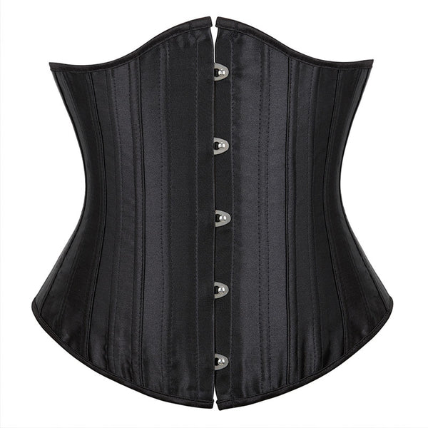 Renaissance Underbust Lace up Corset, Medieval Gothic Black Corset