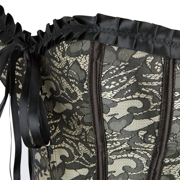 Renaissance Floral Lace up Corset, Medieval Vintage Victorian Corset