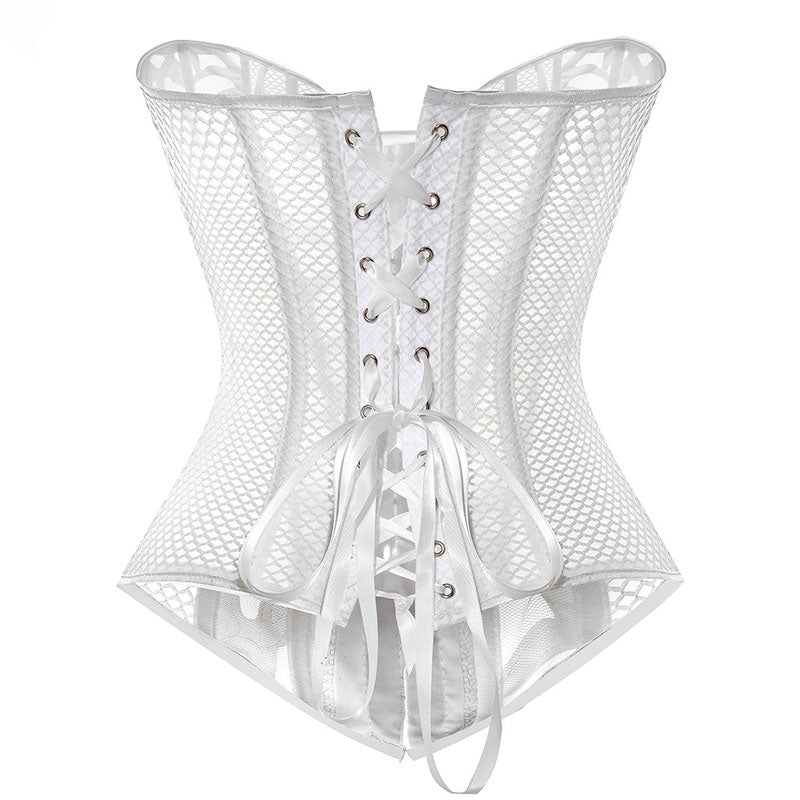 Renaissance Mesh Corset Top, Steampunk Goth Overbust Corset