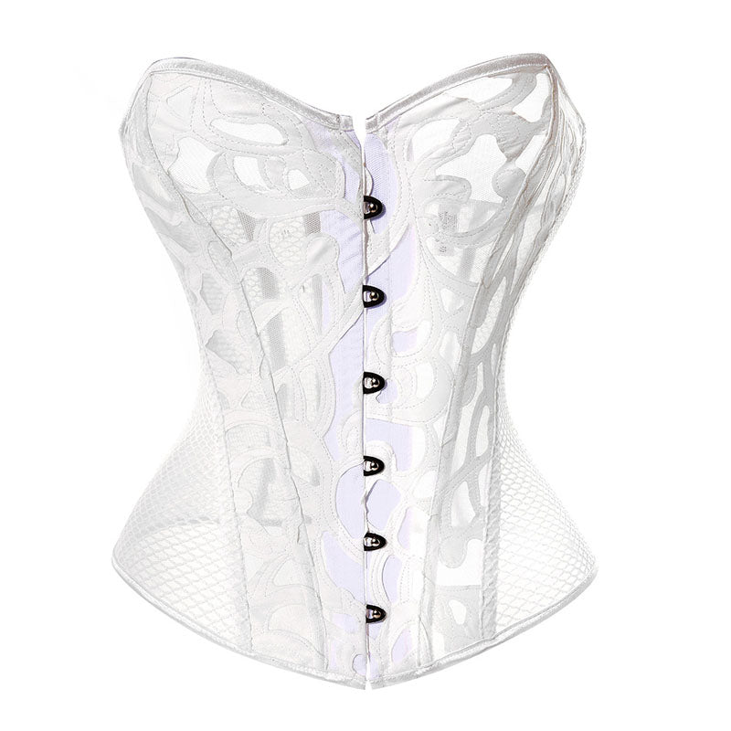Renaissance Mesh Corset Top, Steampunk Goth Overbust Corset