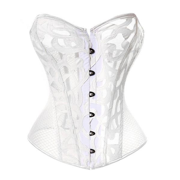 Renaissance Mesh Corset Top, Steampunk Goth Overbust Corset