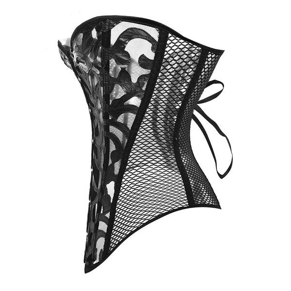 Renaissance Mesh Corset Top, Steampunk Goth Overbust Corset