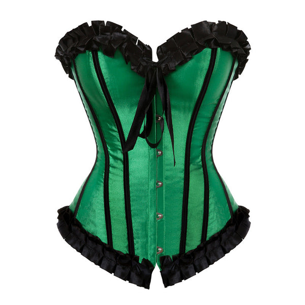 Renaissance Overbust Gothic Corset, Unique Lace up Party Corset,
