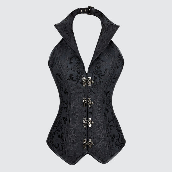 Renaissance Ren Faire Black Corset, Steampunk Underbust Vintage Corset