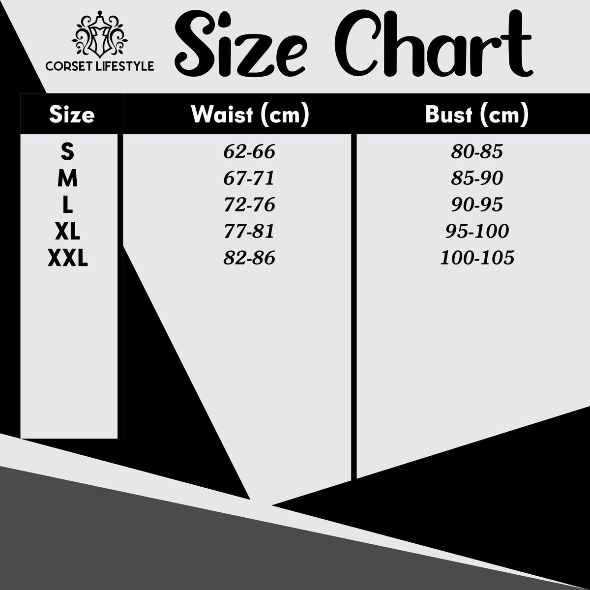 size-chart-black-pvc-leather-corset