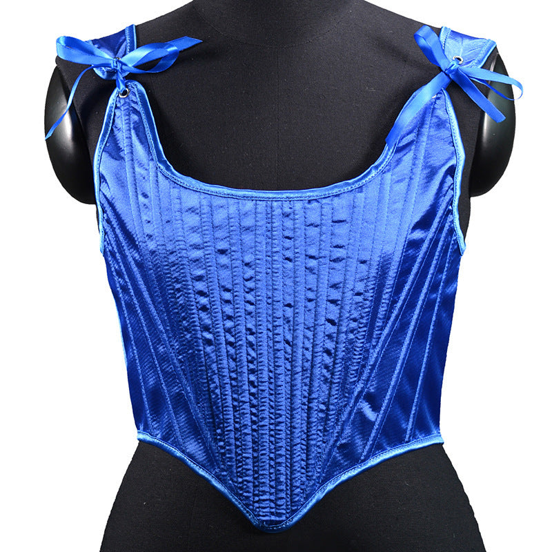 Renaissance Vinatege Overbust Corset, Medieval Elegant Lace up Corset, Ren Faire Cottagecore Shoulder Strap Corset