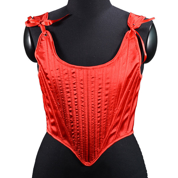 Renaissance Vinatege Overbust Corset, Medieval Elegant Lace up Corset, Ren Faire Cottagecore Shoulder Strap Corset