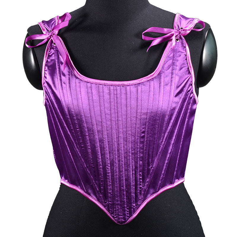 Renaissance Vinatege Overbust Corset, Medieval Elegant Lace up Corset, Ren Faire Cottagecore Shoulder Strap Corset