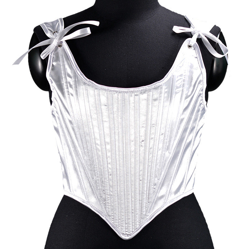 Renaissance Vinatege Overbust Corset, Medieval Elegant Lace up Corset, Ren Faire Cottagecore Shoulder Strap Corset