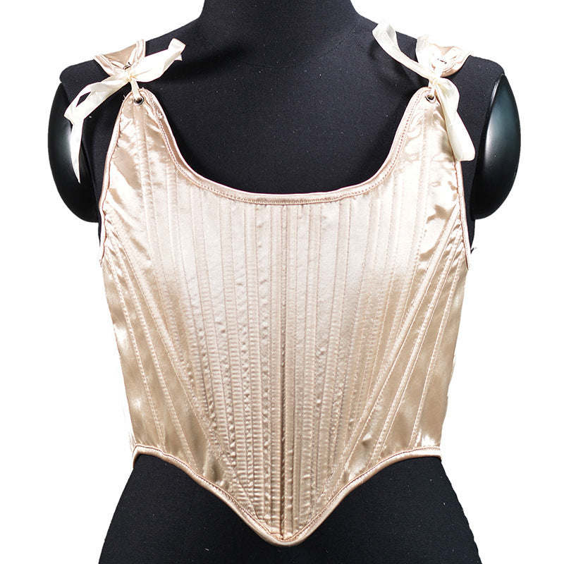 Renaissance Vinatege Overbust Corset, Medieval Elegant Lace up Corset, Ren Faire Cottagecore Shoulder Strap Corset