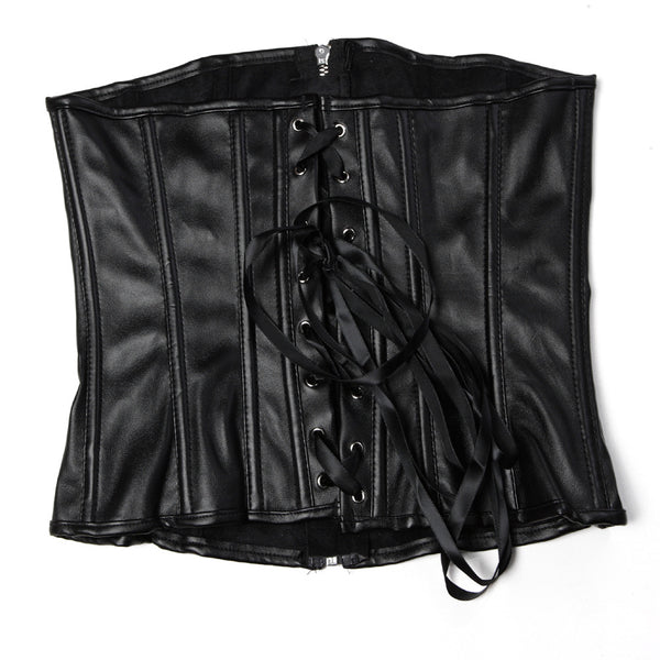 Underbust Black Pirate Corset, Medieval Renaissance Goth Corset,