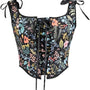 Medieval Milkmaid Renaissance Fairy Floral Corset Top