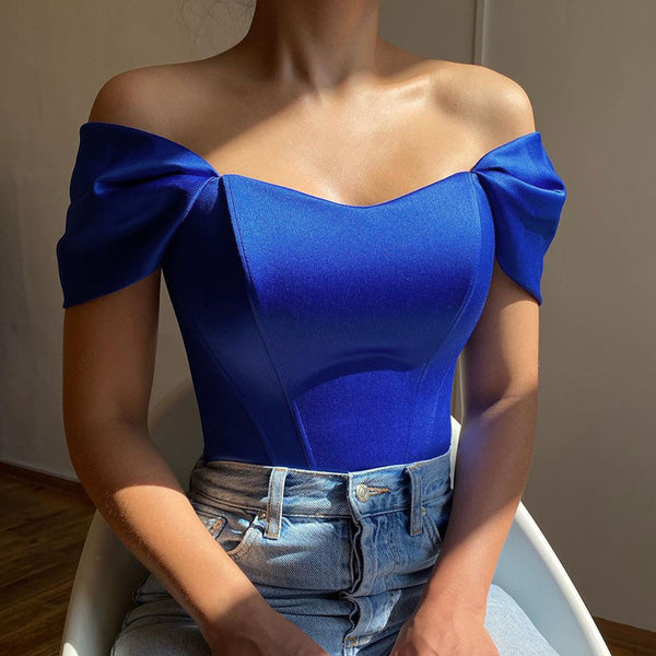 Elegant Vintage Off Shoulder Corset, Backless Crop Top Party Clothing