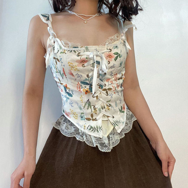 Milkmaid Bustier Crop Corset Top, Renaissance Fairy Floral Corset, Elegant Vintage Over-bust Corset