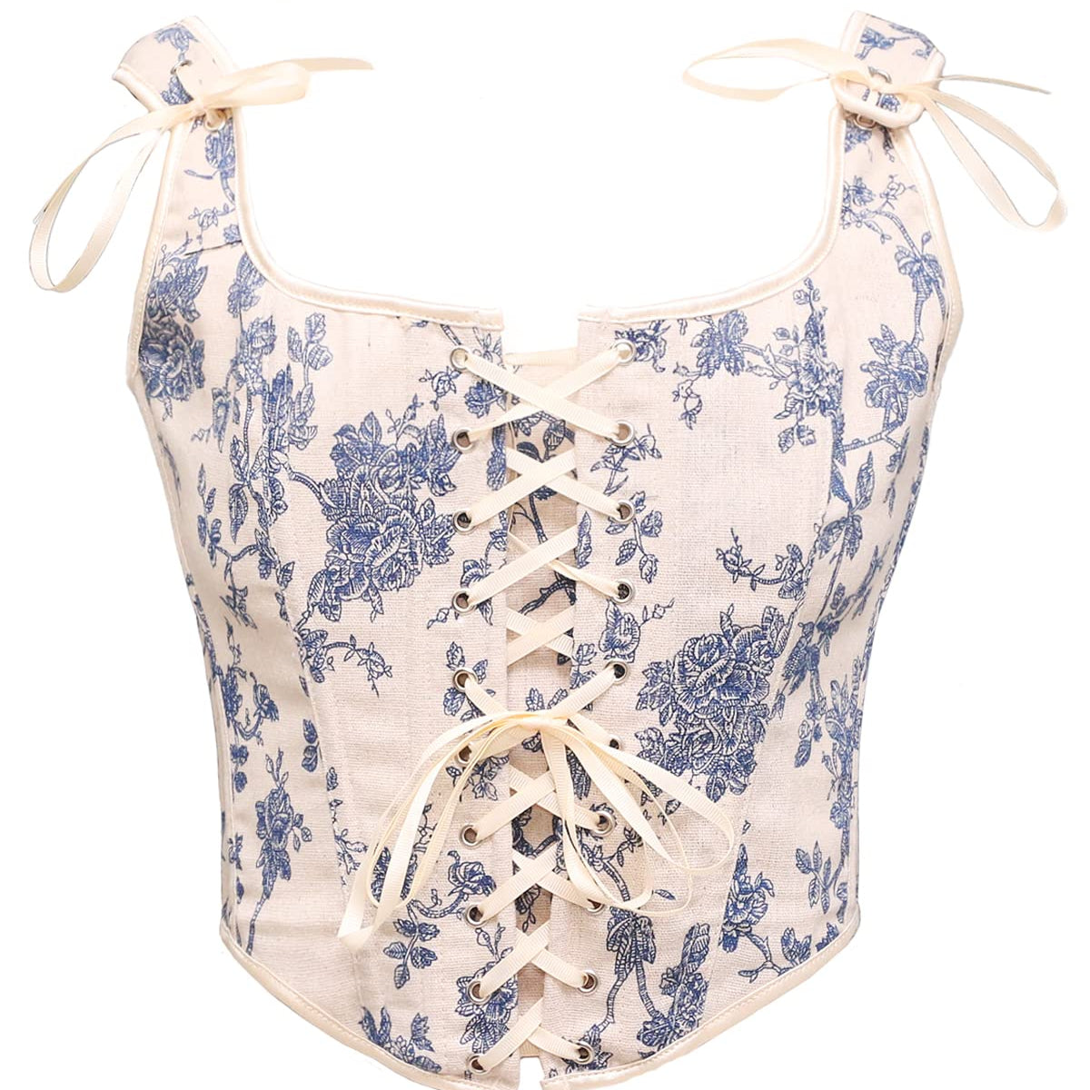Floral Renaissance Milkmaid Corset, Fairy Bustier Corset Top, Vintage Prom Dress Corset