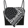 Y2k Tank Crop Top, Unique Overbust Womens Top, Retro Elegant Casual Printed Top