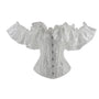 Renaissance Overbust Vintage Corset, Victorian Off Shoulder Ruffles Corset