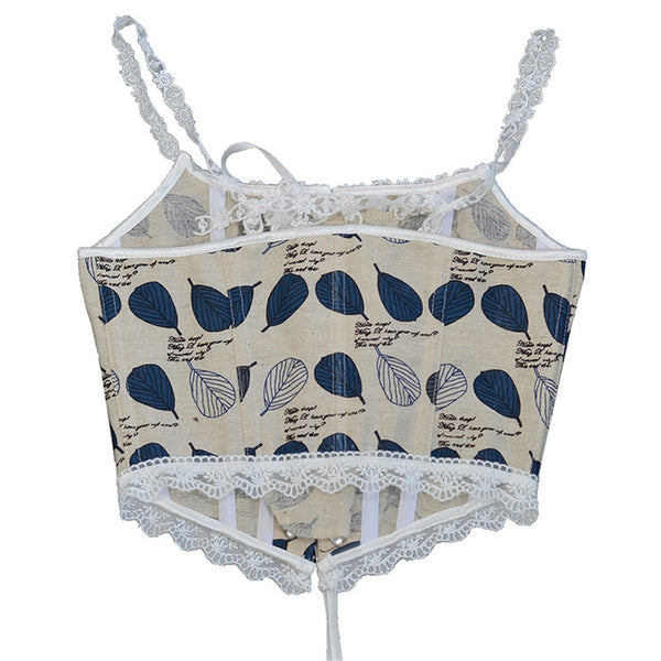 Fairy Floral Overbust Corset, Reniassance Vintage French Corset