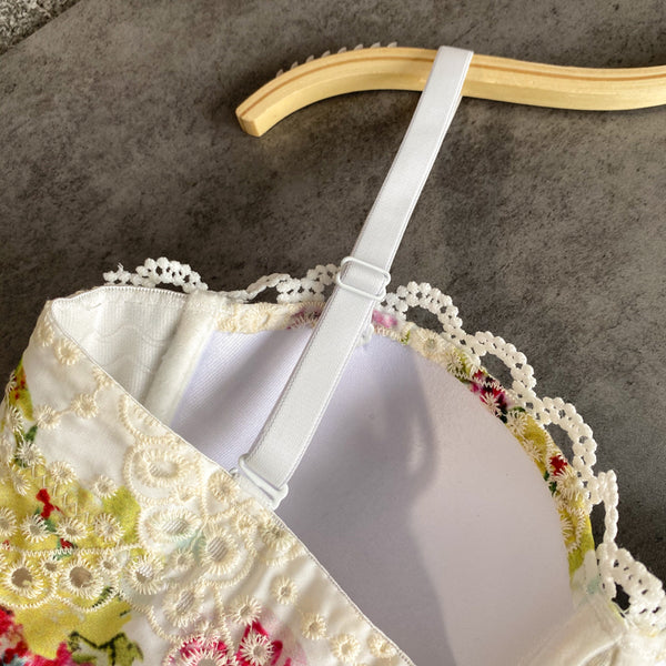 Petal Fairy Overbust Floral Corset Top - Bustier Push up Bra