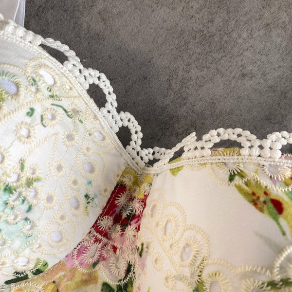 Petal Fairy Overbust Floral Corset Top - Bustier Push up Bra