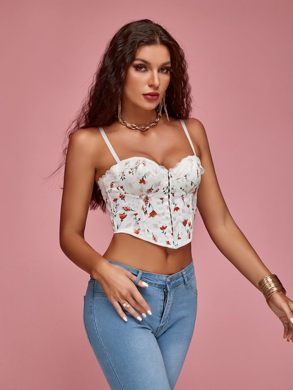 Blossom Whisper Fairy Floral Crop Top Corset