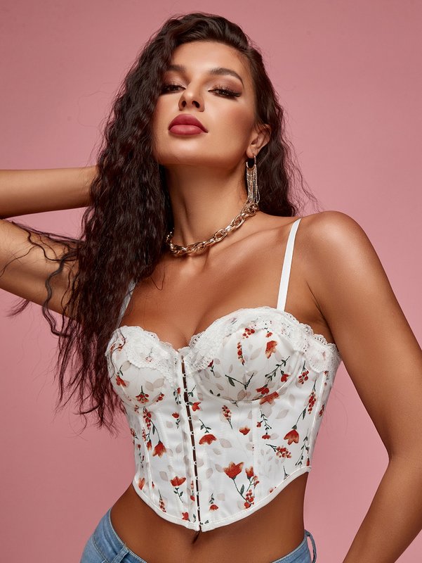 Blossom Whisper Fairy Floral Crop Top Corset