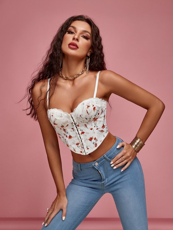 Blossom Whisper Fairy Floral Crop Top Corset