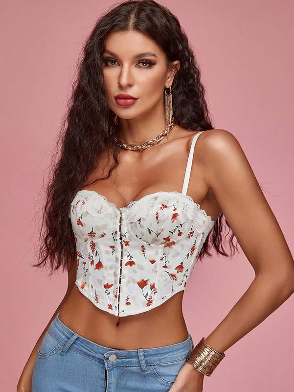 Blossom Whisper Fairy Floral Crop Top Corset