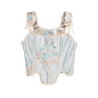 Embroidered Prom Dress Corset Top, Renaissance Milkmaid Bustier Corset