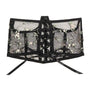 Unique Underbust Lace up Corset, Floral Cupless Mesh Corset, Hollow Out Wide Waist Corset Belt