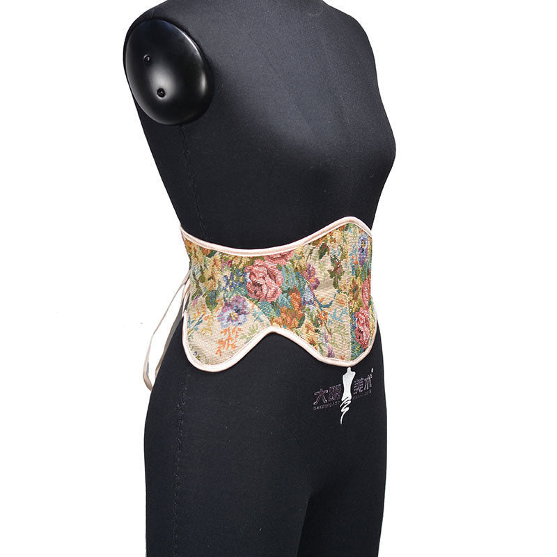 Renaissance Underbust Lace-Up Corset – Fairy Floral Milkmaid Corset Belt, Elegant Unique Corset Belt
