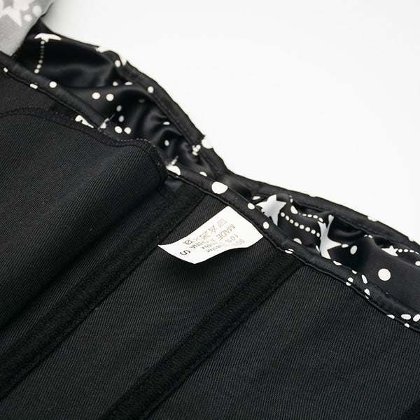 Black Overbust Stars Corset, Retro Lace up Corset Top With Ruffles