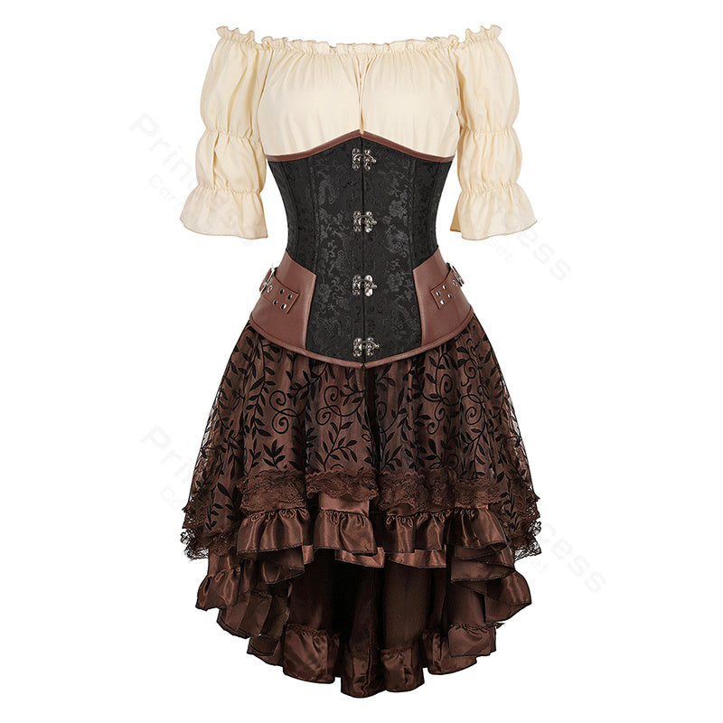 Fantasy Medieval Corset Dress, Steampunk Witch Corset Dress