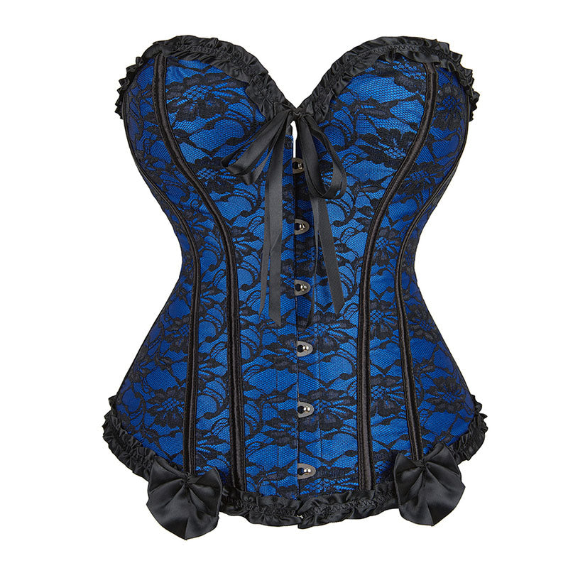 Floral Renaissance Overbust Corset Ren Faire Gothic, Lace up Corset